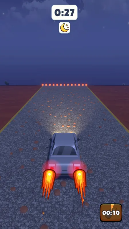 A car boosting with flames from its exhausts